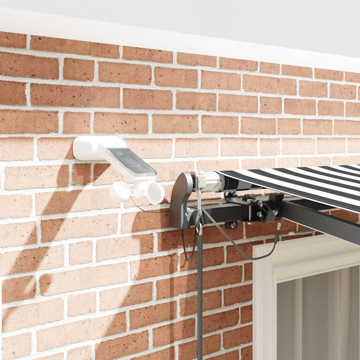 markise m. LED 300x250 cm automatisk betjening antracitgrå hvid