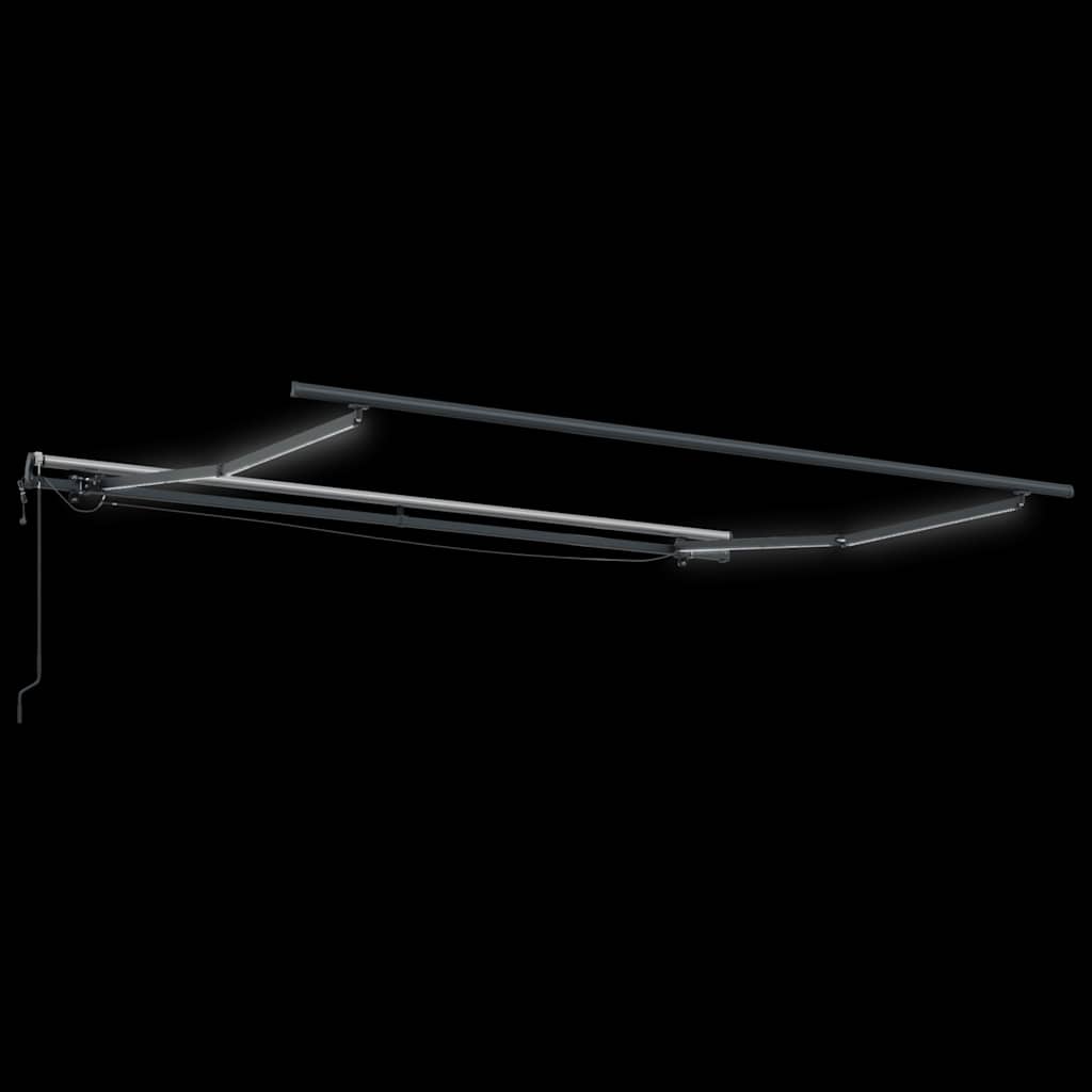 markise m. LED 300x250 cm automatisk betjening antracitgrå hvid