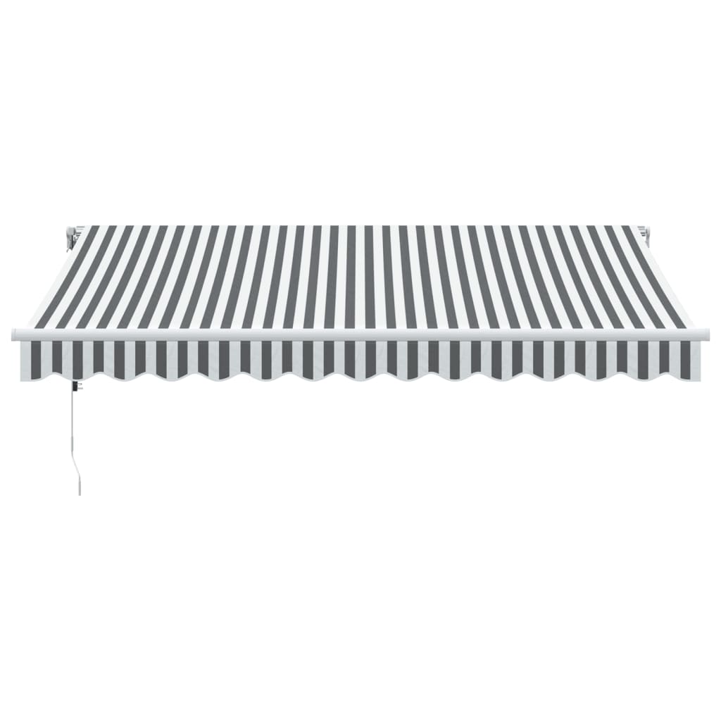 markise 350x250 cm automatisk betjening antracitgrå og hvid