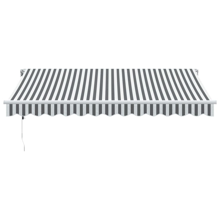 markise 350x250 cm automatisk betjening antracitgrå og hvid