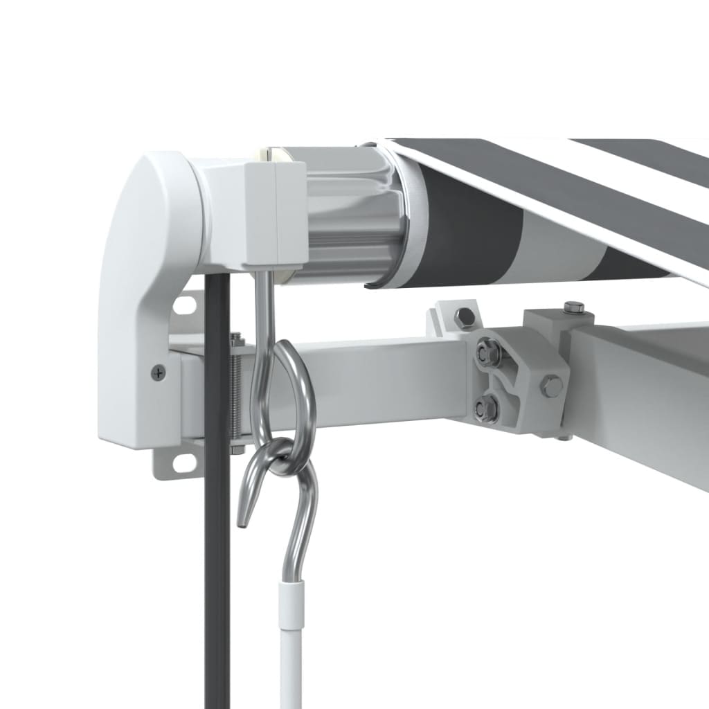 markise 350x250 cm automatisk betjening antracitgrå og hvid