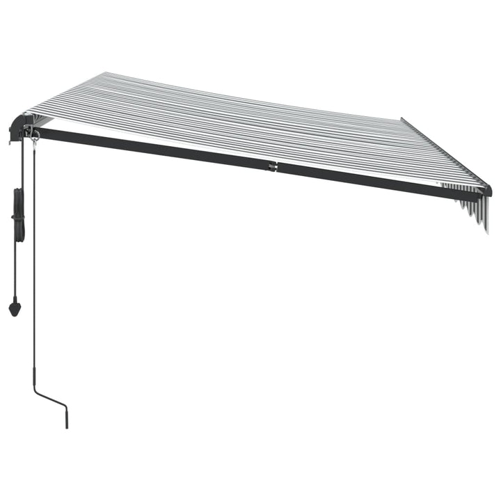 markise 350x250 cm automatisk betjening antracitgrå og hvid