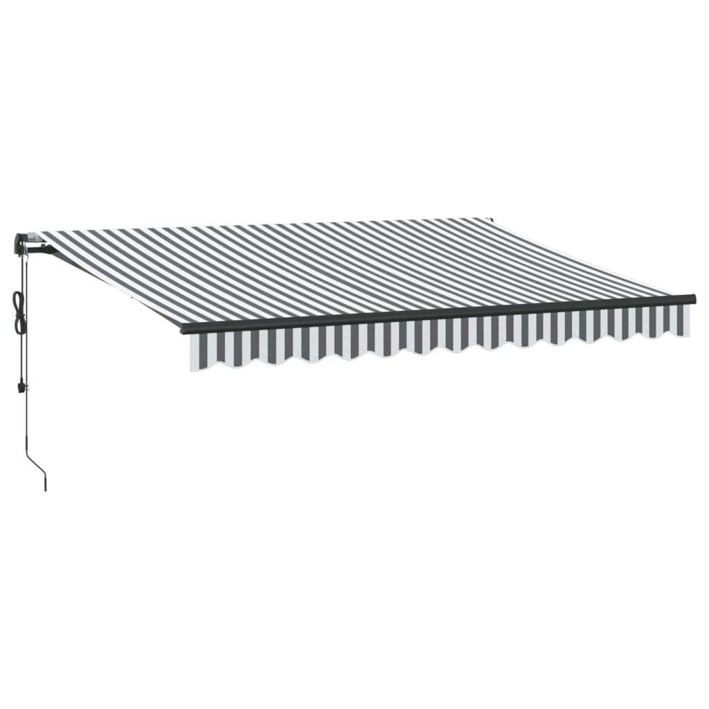 Udtrækkelig markise Anthracit og hvid 350 x 250 cm Polyester