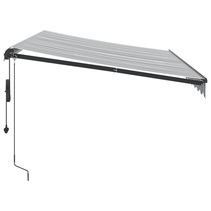 Udtrækkelig markise Anthracit og hvid 350 x 250 cm Polyester