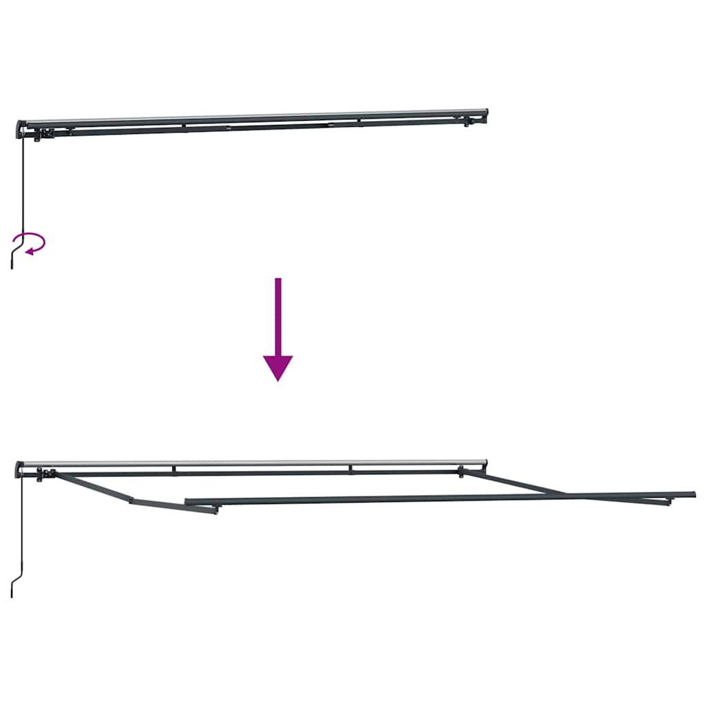 markise 400x300 cm automatisk betjening antracitgrå og hvid