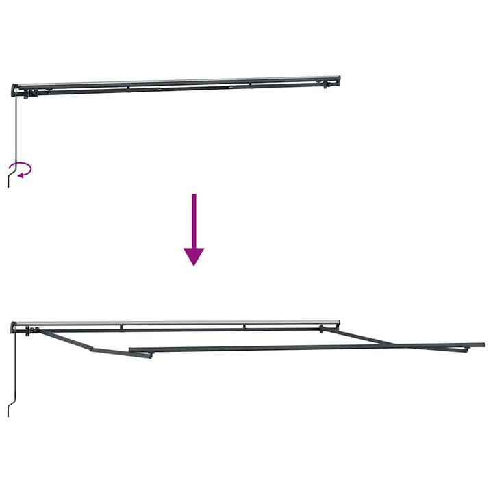 markise 400x300 cm automatisk betjening antracitgrå og hvid