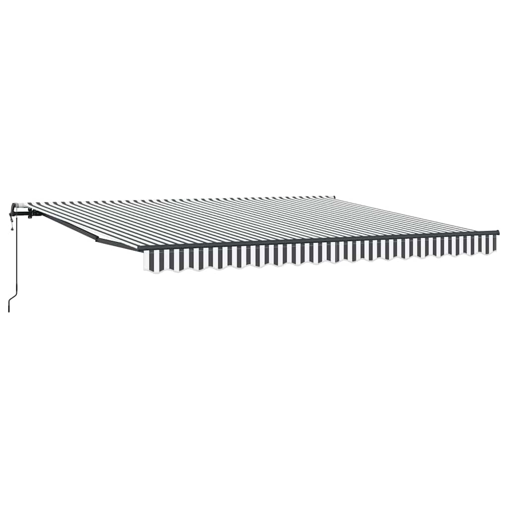 markise 400x300 cm automatisk betjening antracitgrå og hvid