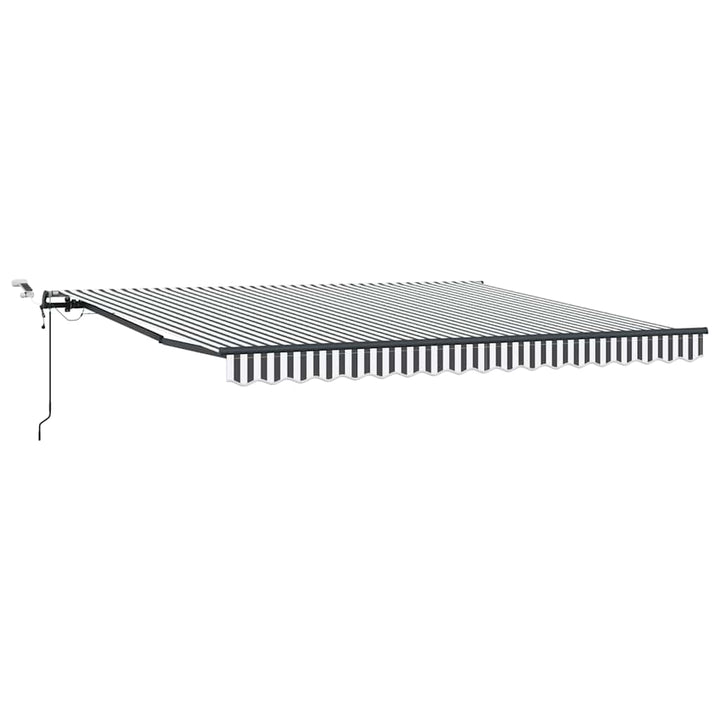 markise m. LED 400x300 cm automatisk betjening antracitgrå hvid