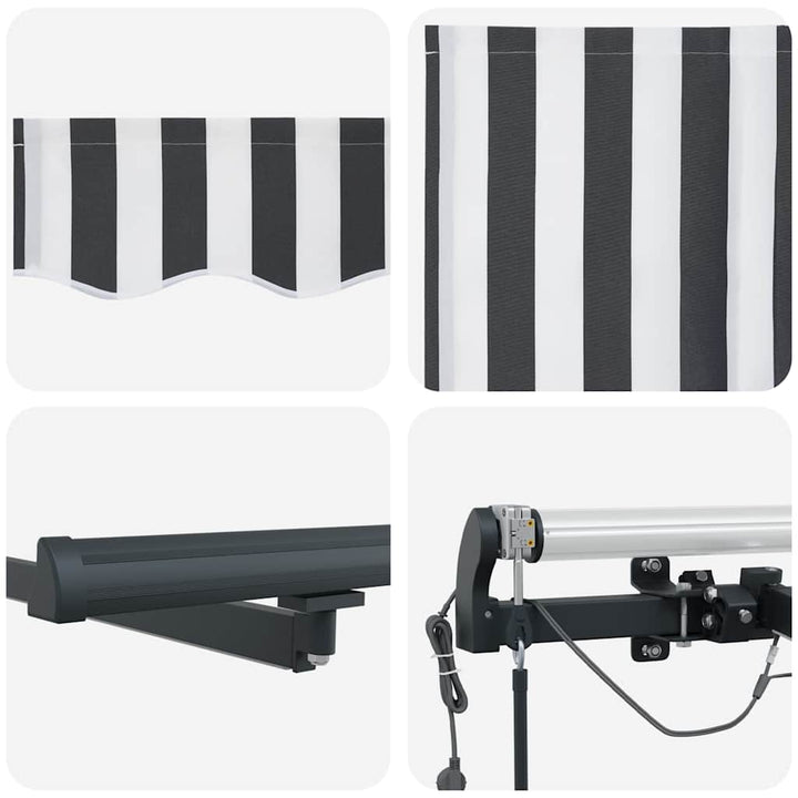 markise m. LED 400x300 cm automatisk betjening antracitgrå hvid