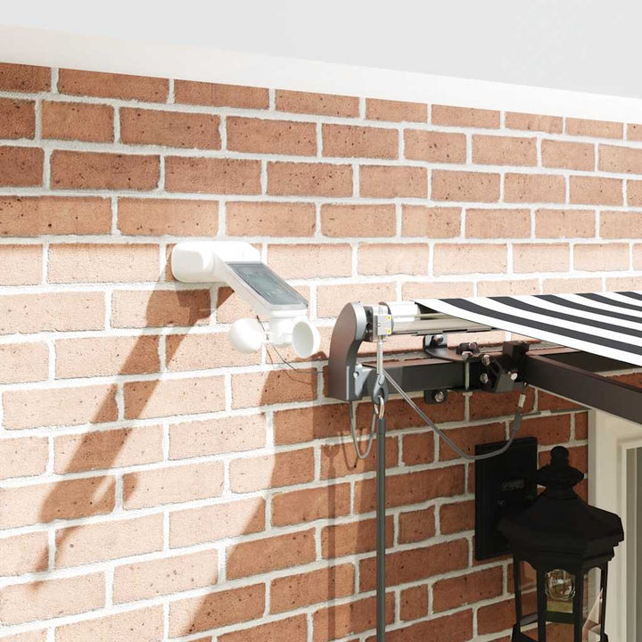 markise m. LED 400x300 cm automatisk betjening antracitgrå hvid