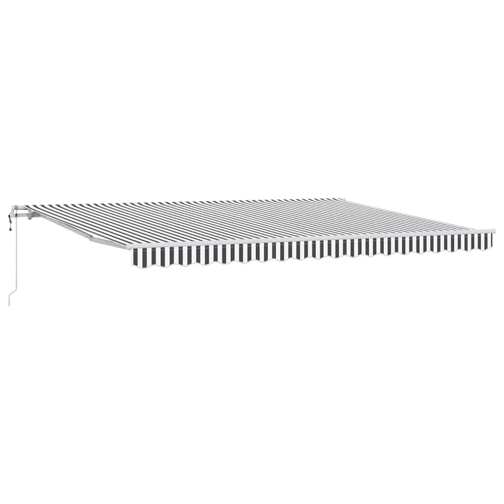 markise 450x300 cm automatisk betjening antracitgrå og hvid