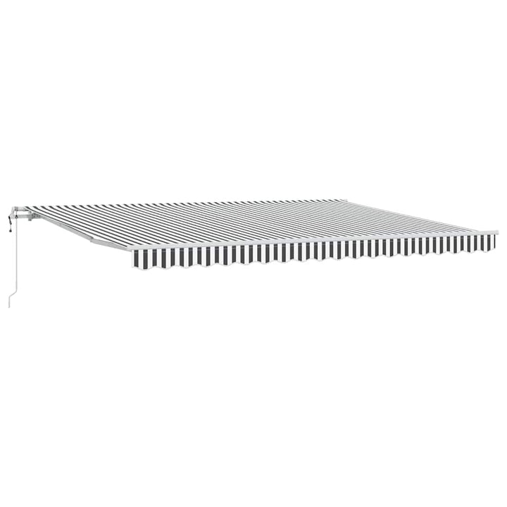 markise 450x300 cm automatisk betjening antracitgrå og hvid
