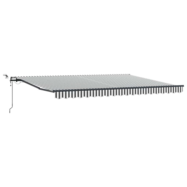 markise m. LED 450x300 cm automatisk betjening antracitgrå hvid