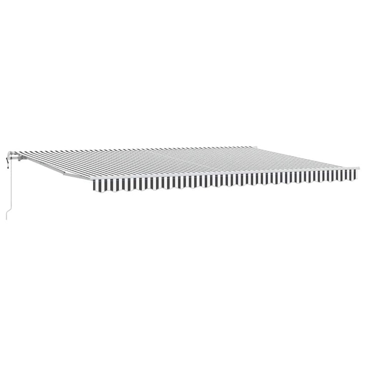 markise 450x350 cm automatisk betjening antracitgrå og hvid