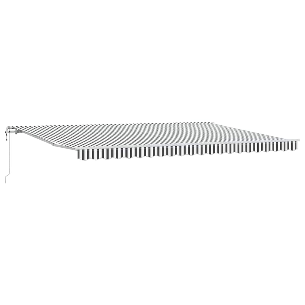 markise 450x350 cm automatisk betjening antracitgrå og hvid