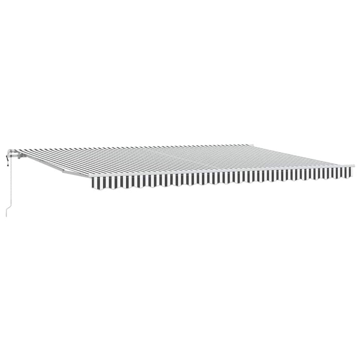 markise 450x350 cm automatisk betjening antracitgrå og hvid