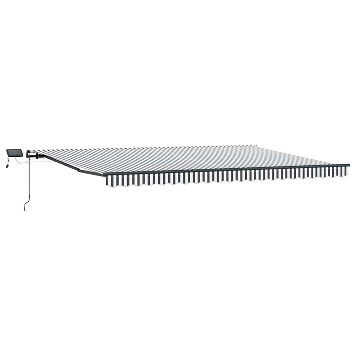 markise m. LED 500x300 cm manuel betjening antracitgrå og hvid