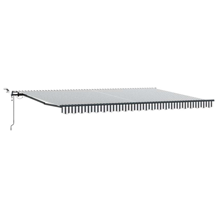 markise m. LED 500x300 cm automatisk betjening antracitgrå hvid