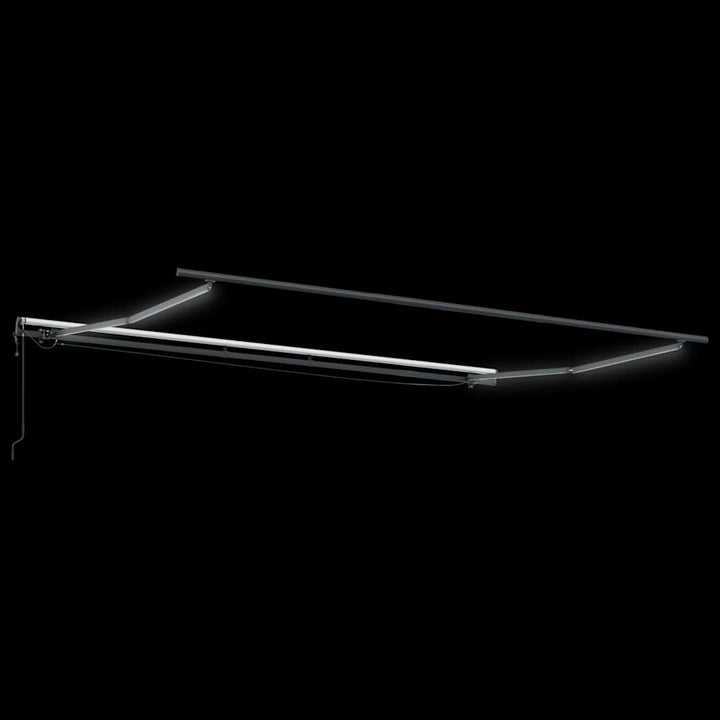 markise m. LED 500x300 cm automatisk betjening antracitgrå hvid