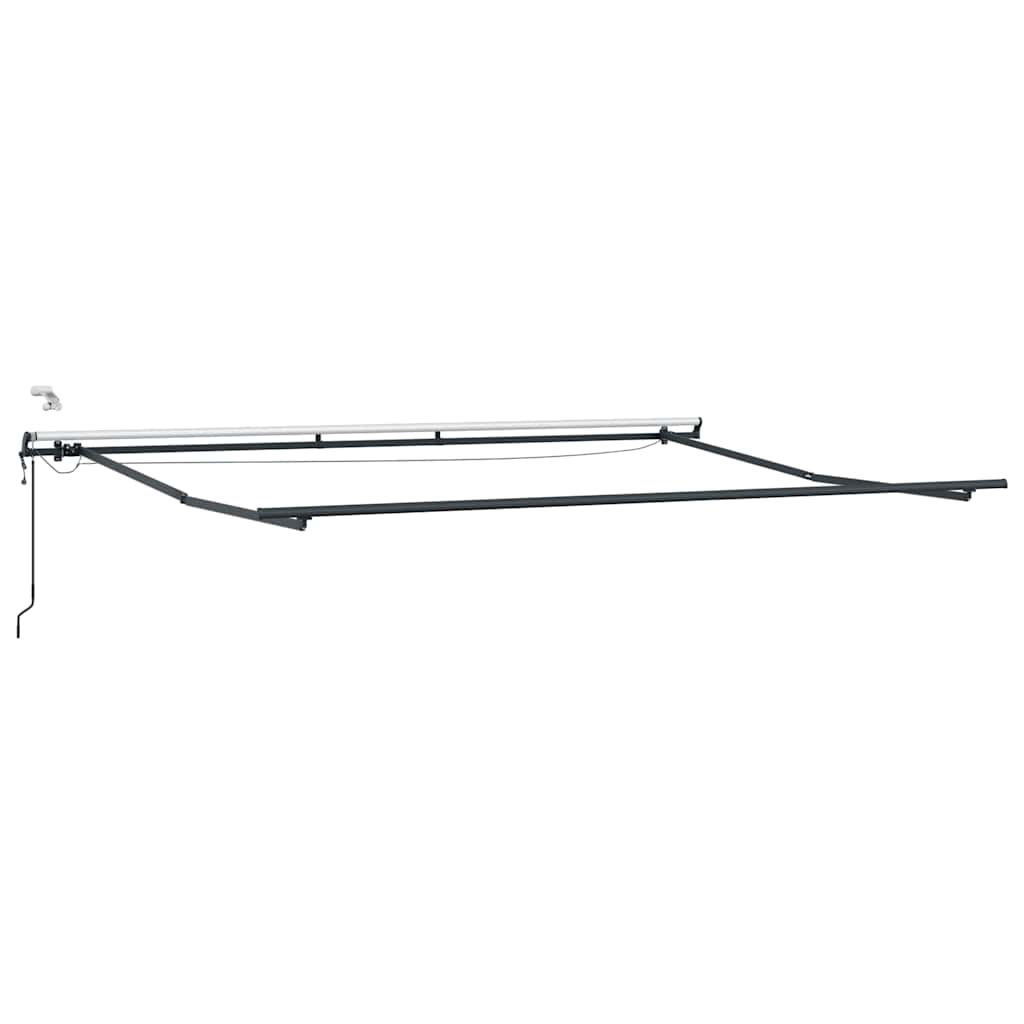markise m. LED 500x300 cm automatisk betjening antracitgrå hvid