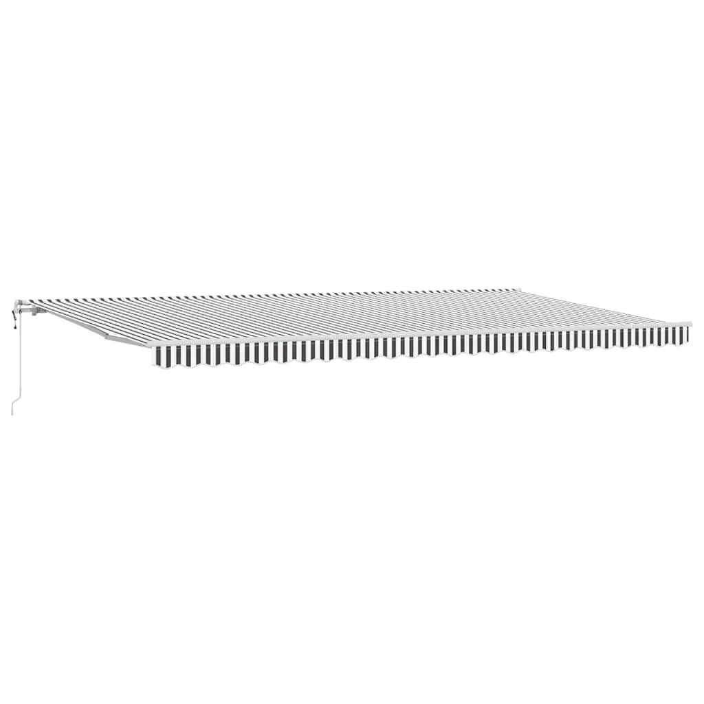 markise 600x300 cm automatisk betjening antracitgrå og hvid