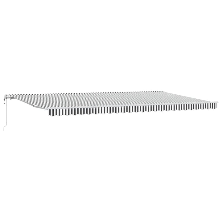 markise 600x300 cm automatisk betjening antracitgrå og hvid