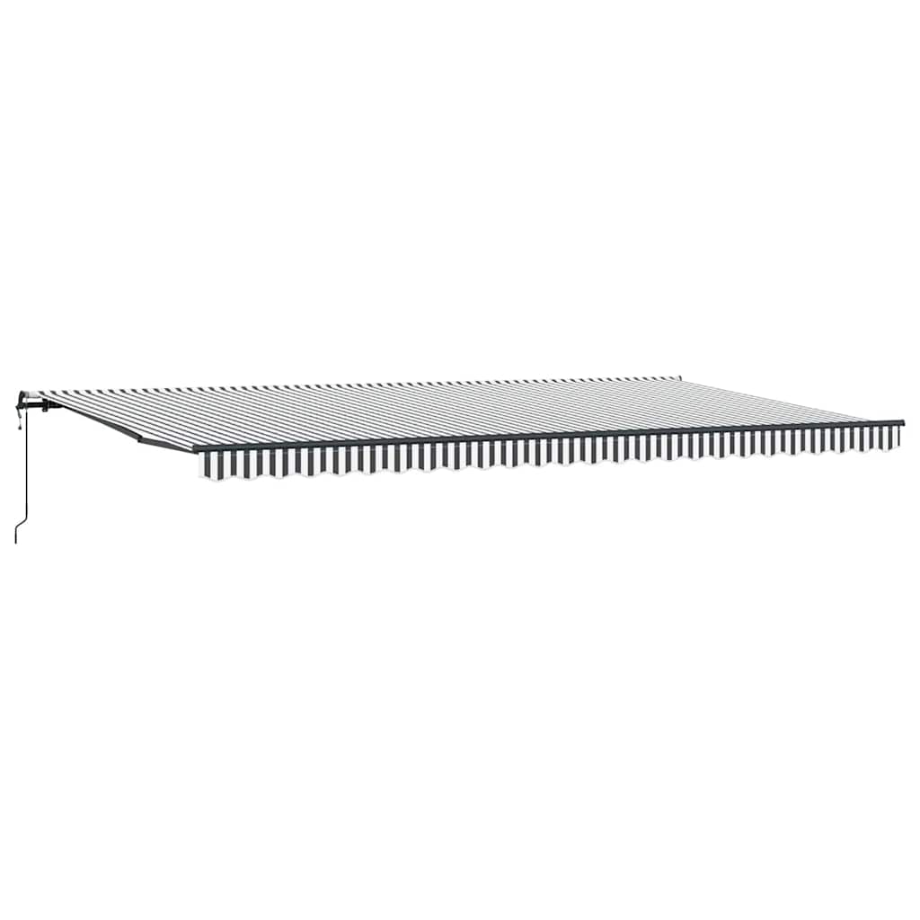 markise 600x300 cm automatisk betjening antracitgrå og hvid