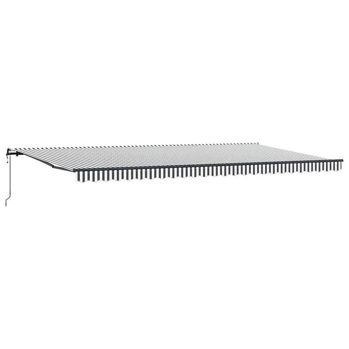 markise 600x300 cm automatisk betjening antracitgrå og hvid