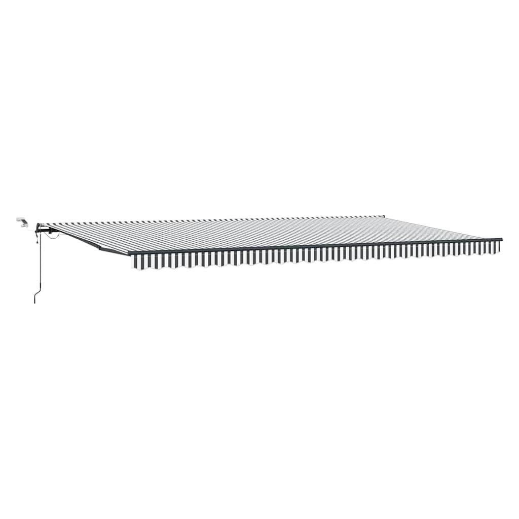 markise m. LED 600x300 cm automatisk betjening antracitgrå hvid
