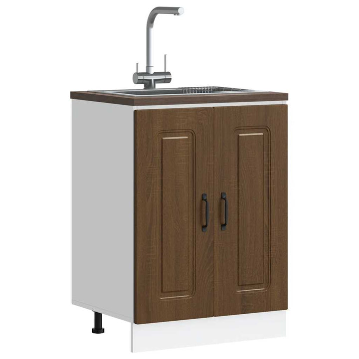 underskab til vask Kalmar 60x46x81,5 cm konstrueret træ brun eg