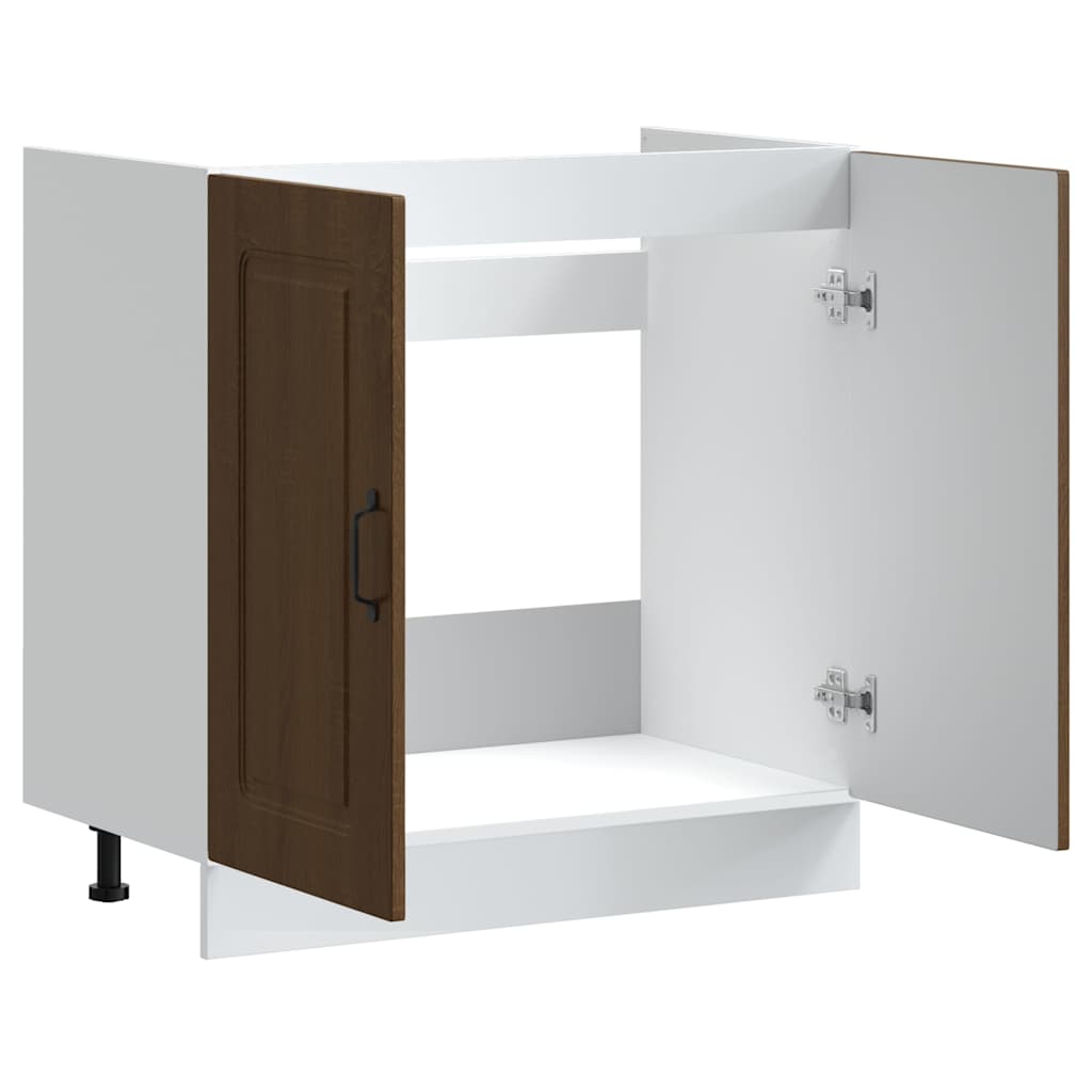 underskab til vask Kalmar 80x46x81,5 cm konstrueret træ brun eg