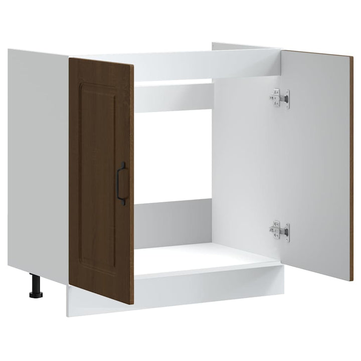 underskab til vask Kalmar 80x46x81,5 cm konstrueret træ brun eg