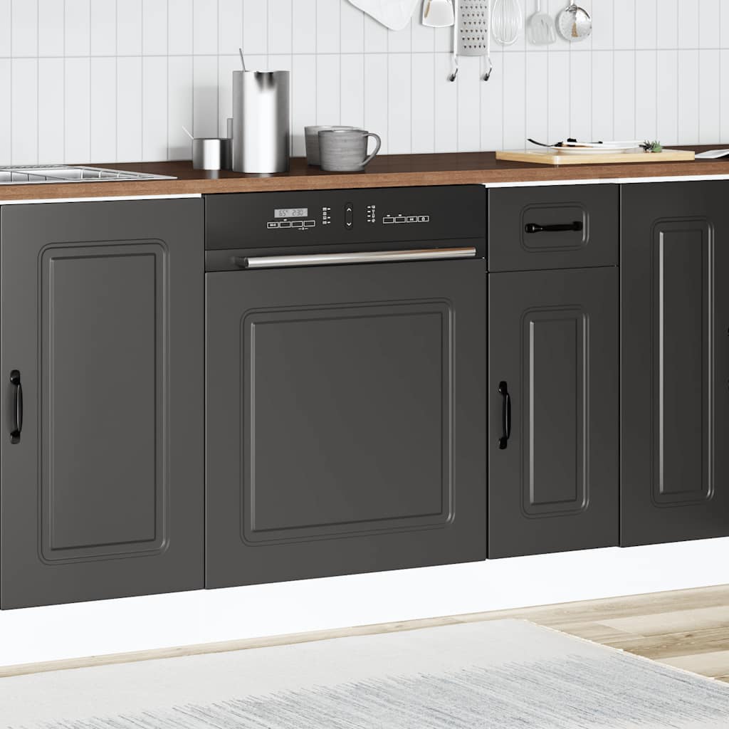 låge til opvaskemaskine Kalmar 60x1,5x57cm konstrueret træ sort
