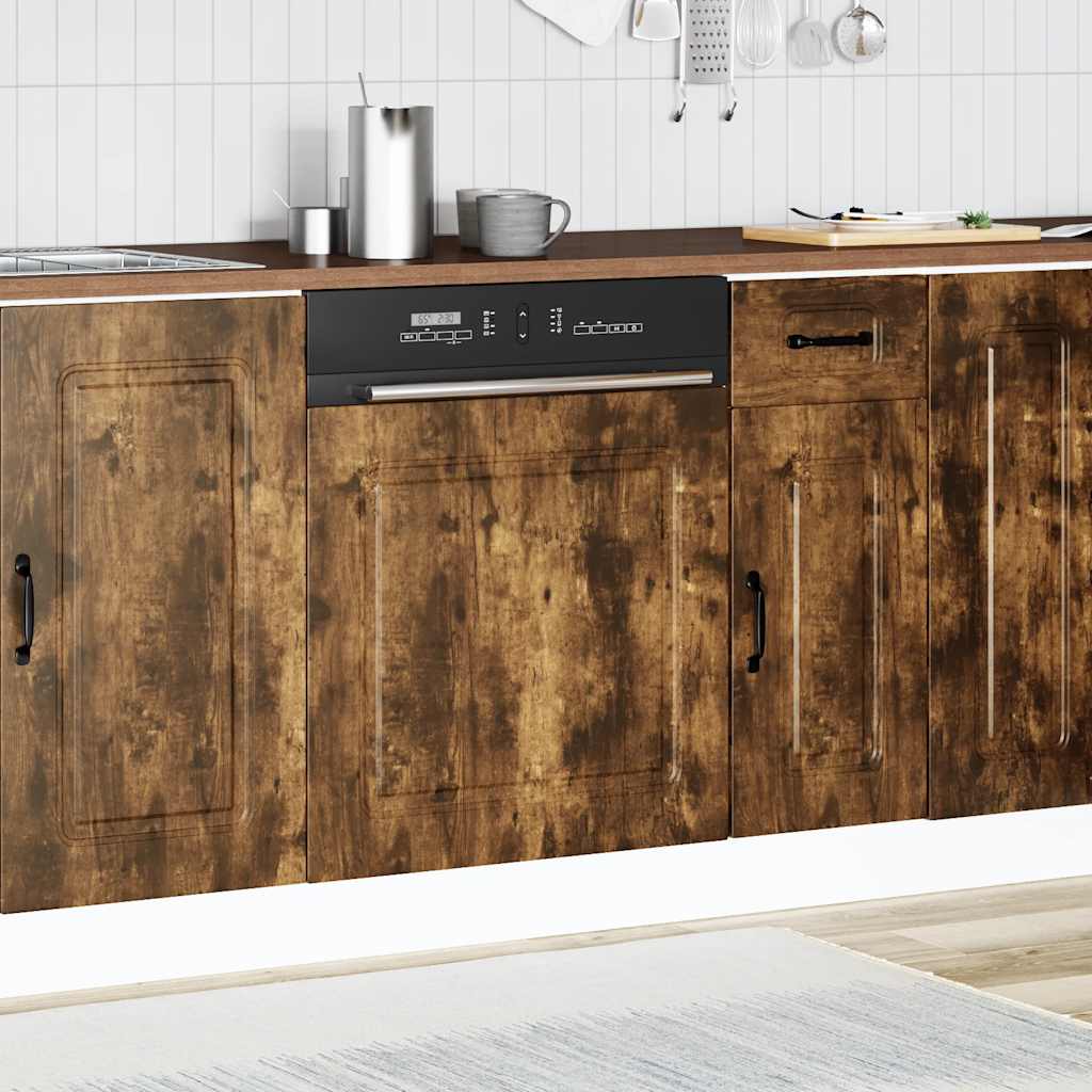 låge til opvaskemaskine Kalmar 60x1,5x57 cm røget egetræsfarve