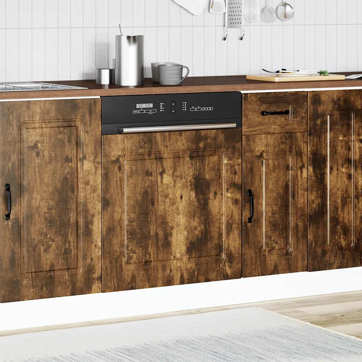 låge til opvaskemaskine Kalmar 60x1,5x57 cm røget egetræsfarve