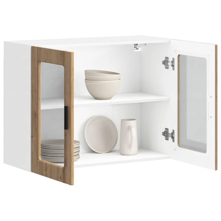 Køkkenvægskab med glasdør Porto egetræsfarvet