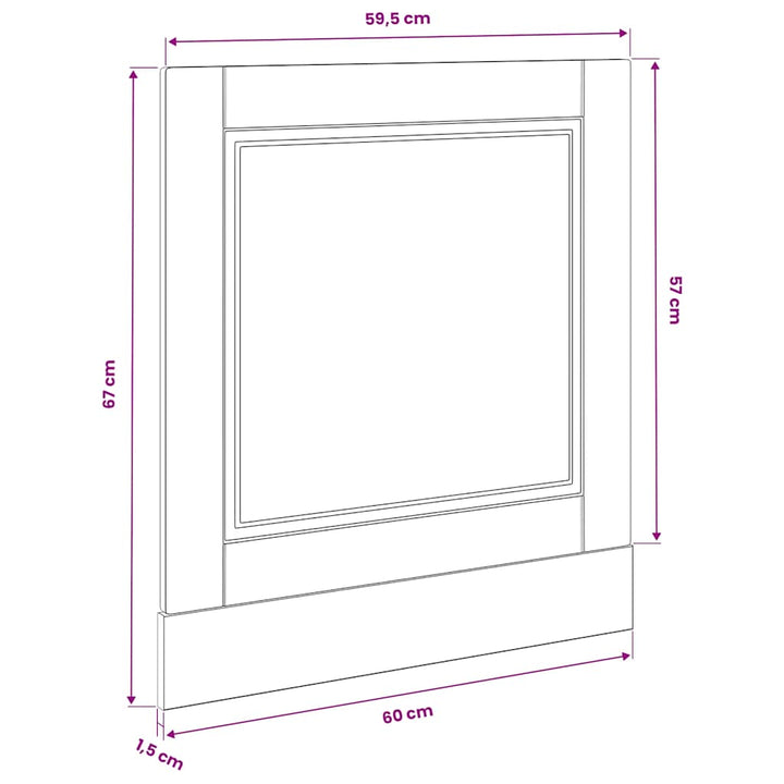 låge til opvaskemaskine Porto 60x1,5x57 cm konstrueret træ hvid