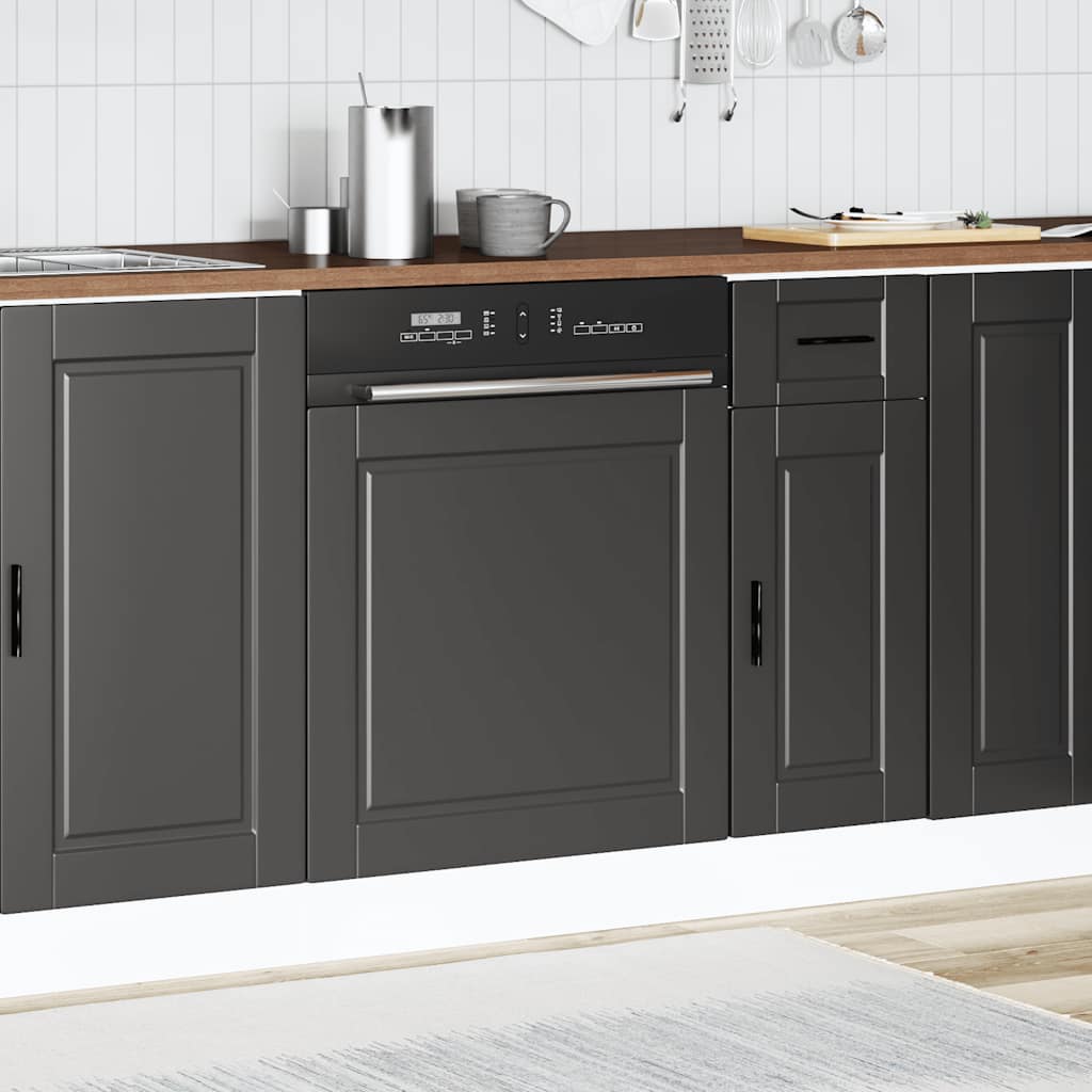 låge til opvaskemaskine Porto 60x1,5x57 cm konstrueret træ sort