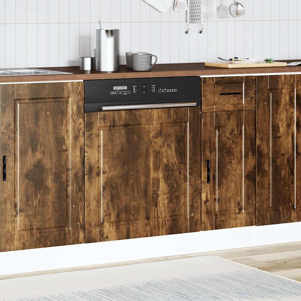 låge til opvaskemaskine Porto 60x1,5x57 cm røget egetræsfarve