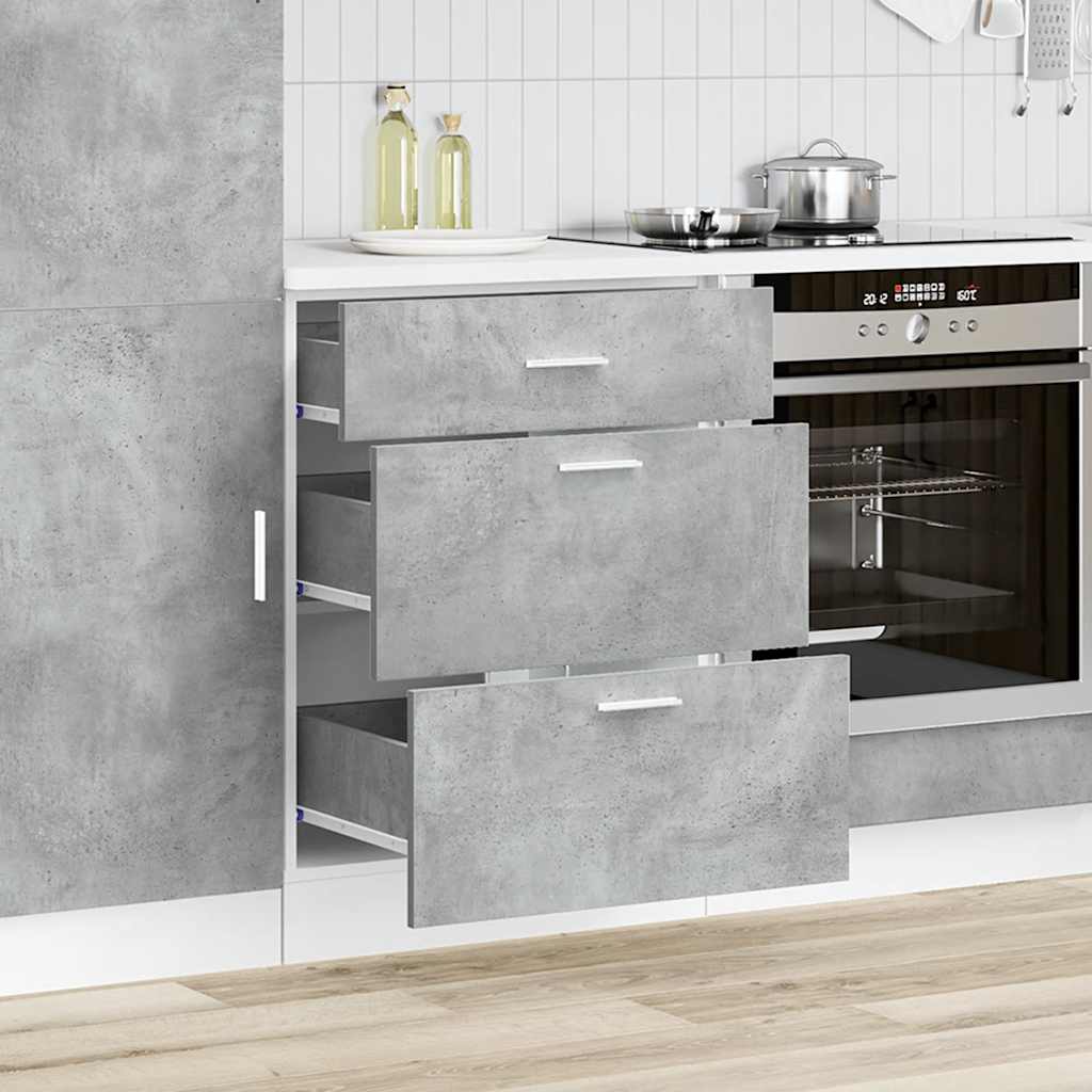 køkkenunderskab "Lyon" betongrå konstrueret træ