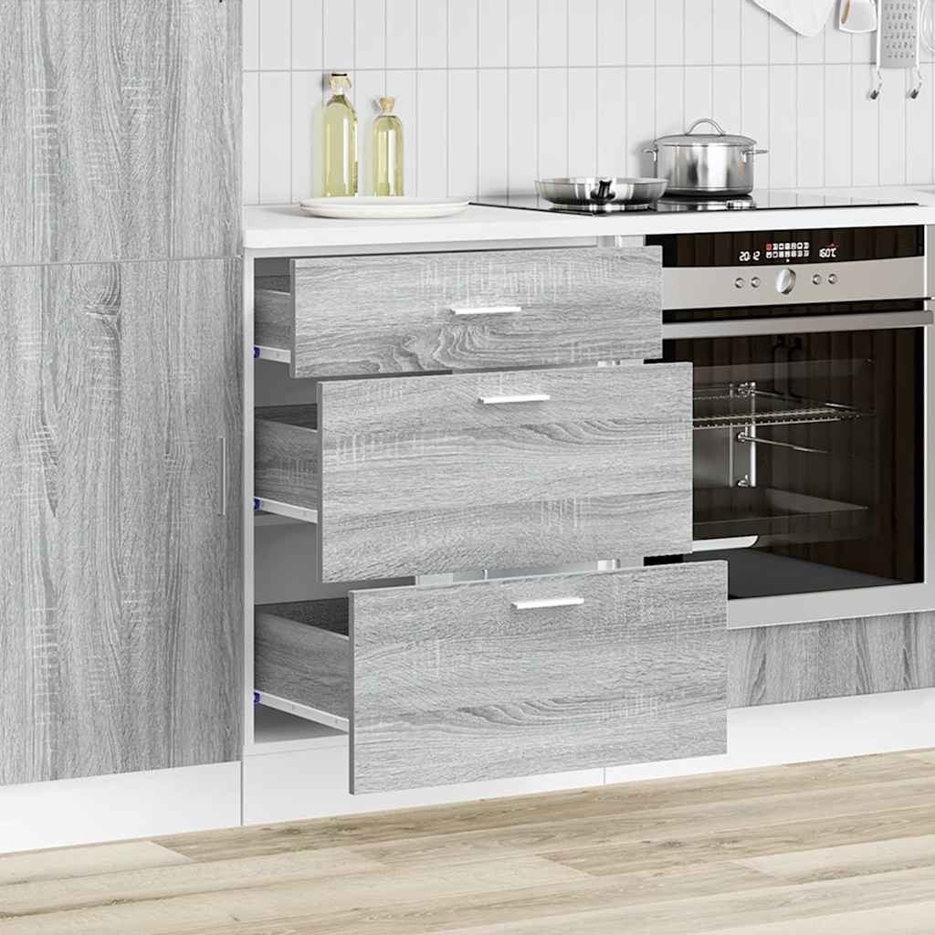køkkenunderskab "Lyon" grå Sonoma konstrueret træ
