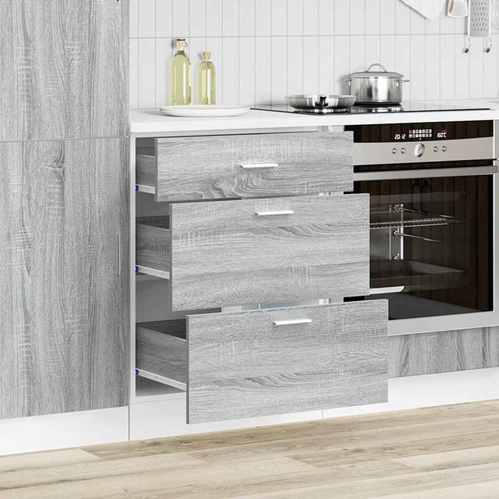 køkkenunderskab "Lyon" grå Sonoma konstrueret træ