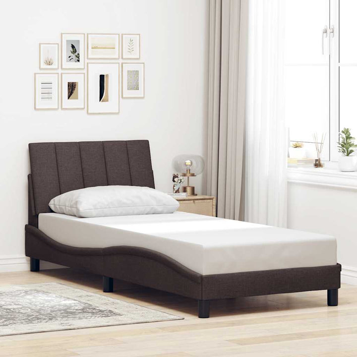 sengeramme uden madras Hanko Mørkebrun 90x190 cm Stof