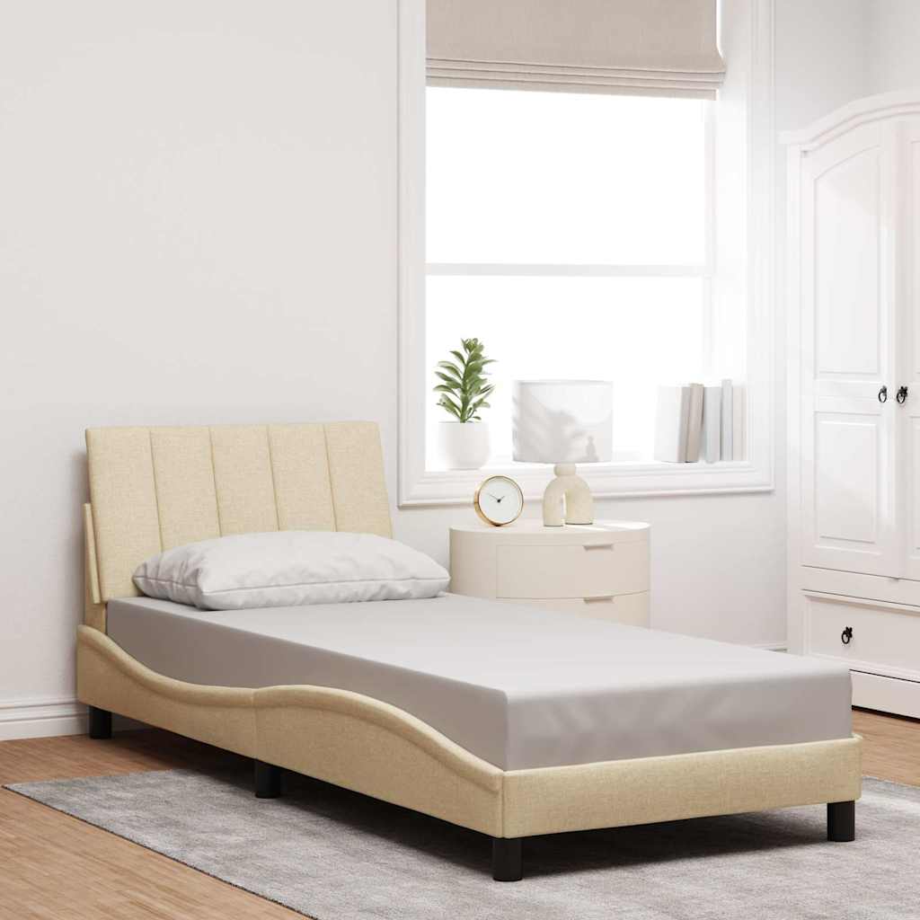 sengeramme uden madras Hanko 90x200 cm stof cremefarvet