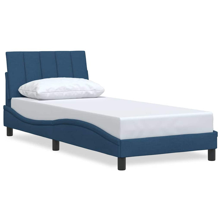 sengeramme uden madras Hanko 90x200 cm stof blå