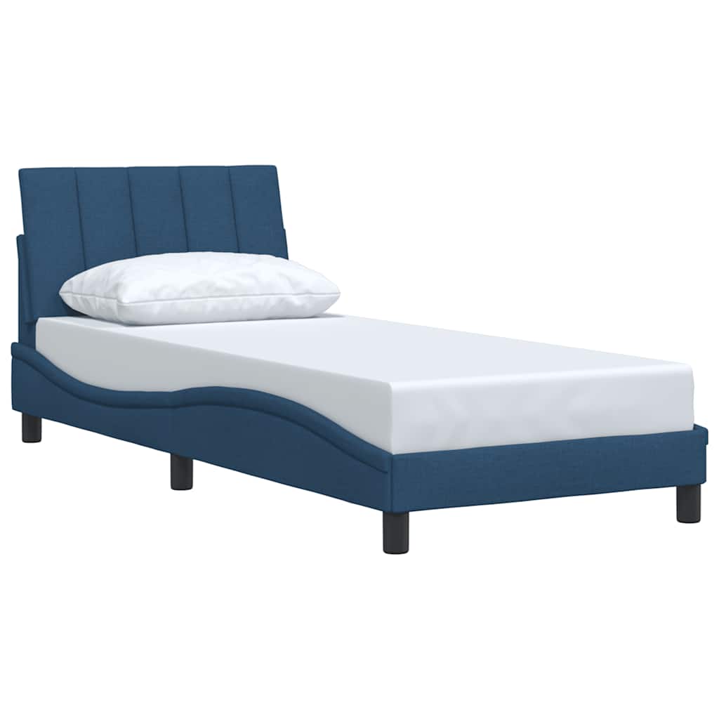 sengeramme uden madras Hanko 90x200 cm stof blå