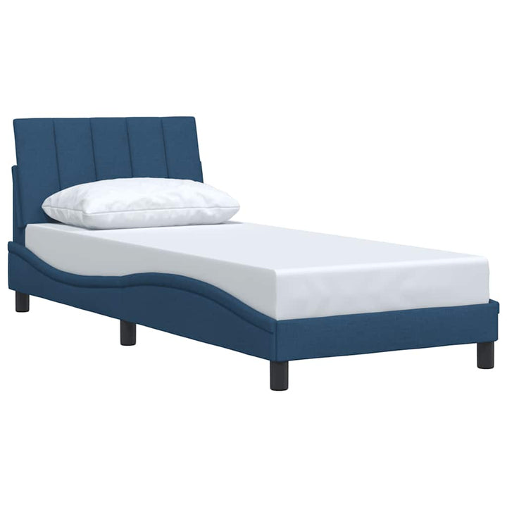 sengeramme uden madras Hanko 90x200 cm stof blå