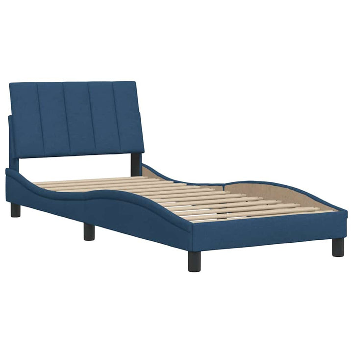 sengeramme uden madras Hanko 90x200 cm stof blå
