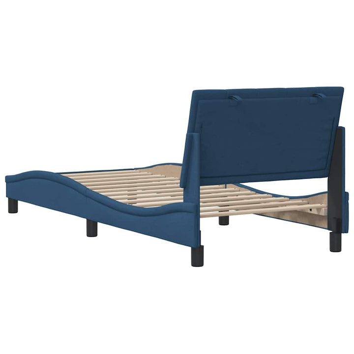 sengeramme uden madras Hanko 90x200 cm stof blå