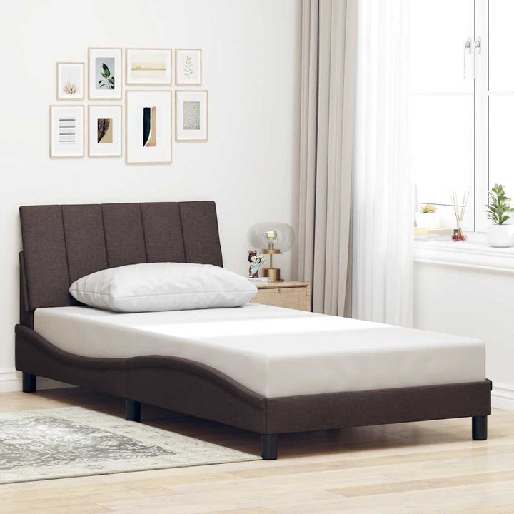 sengeramme uden madras Hanko Mørkebrun 100x200 cm Stof